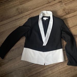 Black and white blazer